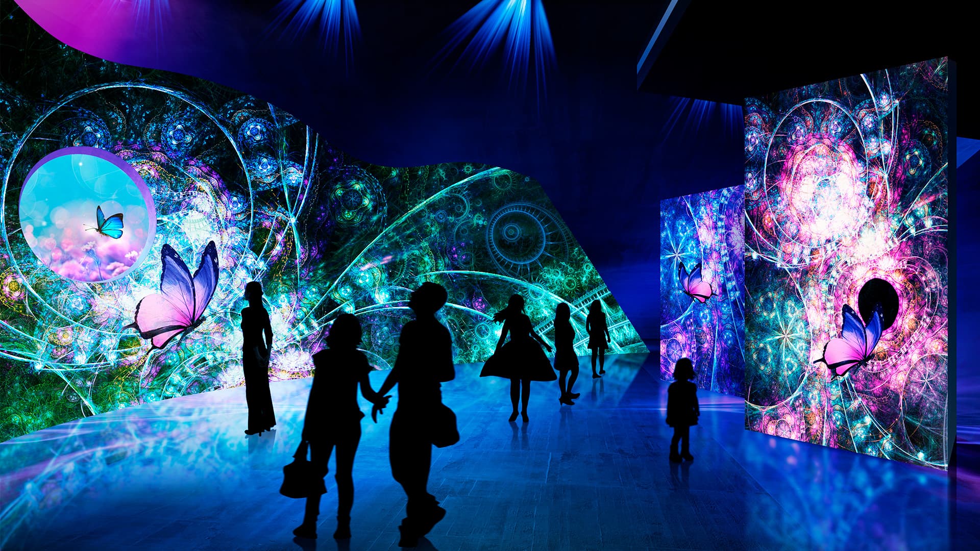 Stor farverig projektion